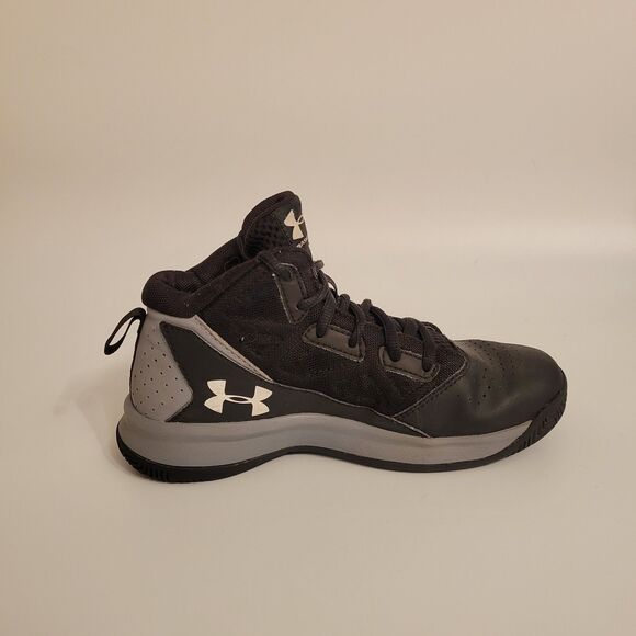 Under Armour Youth Jet Mid Size 1.5Y Black Lace Up Basketball Shoes 1274068-001 - Picture 6 of 10